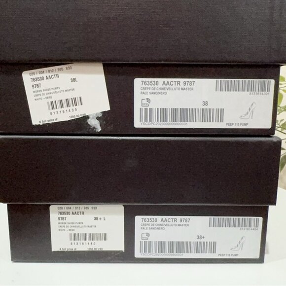 NIB Authentic Saint Laurent Franky 115 Satin Sandals Nero - Picture 2 of 11